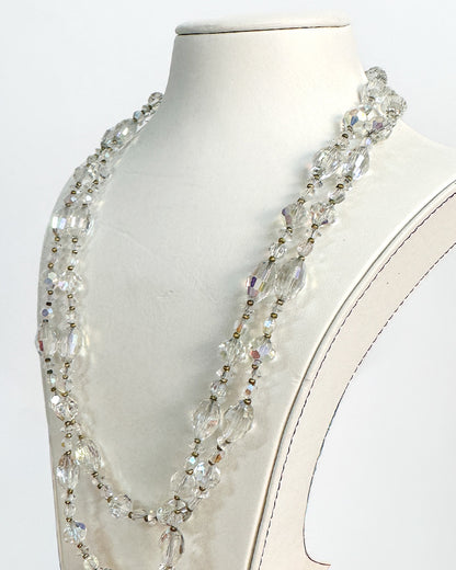 1950-60s Iridescent Two Strand Long Necklace