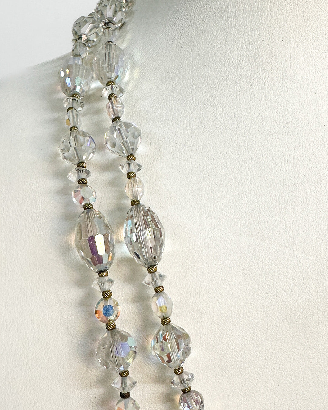 1950-60s Iridescent Two Strand Long Necklace