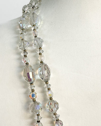1950-60s Iridescent Two Strand Long Necklace