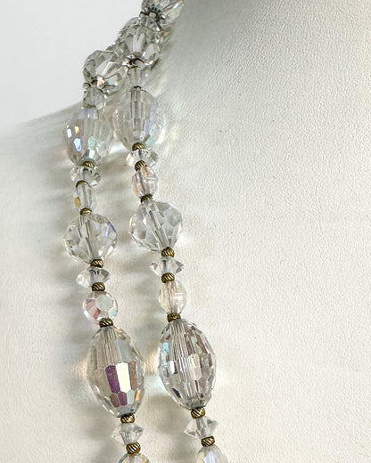 1950-60s Iridescent Two Strand Long Necklace