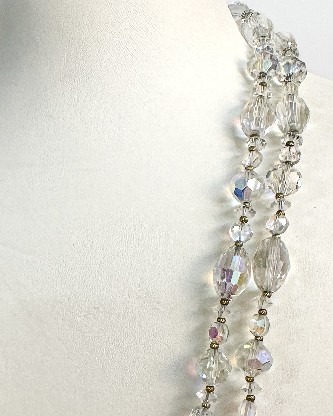 1950-60s Iridescent Two Strand Long Necklace