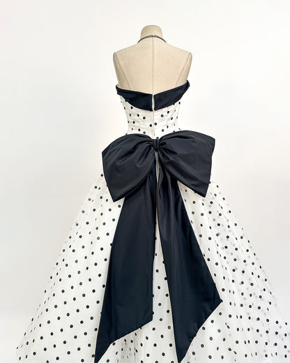 1980s The Manhattan Polka Dot Gown / Small