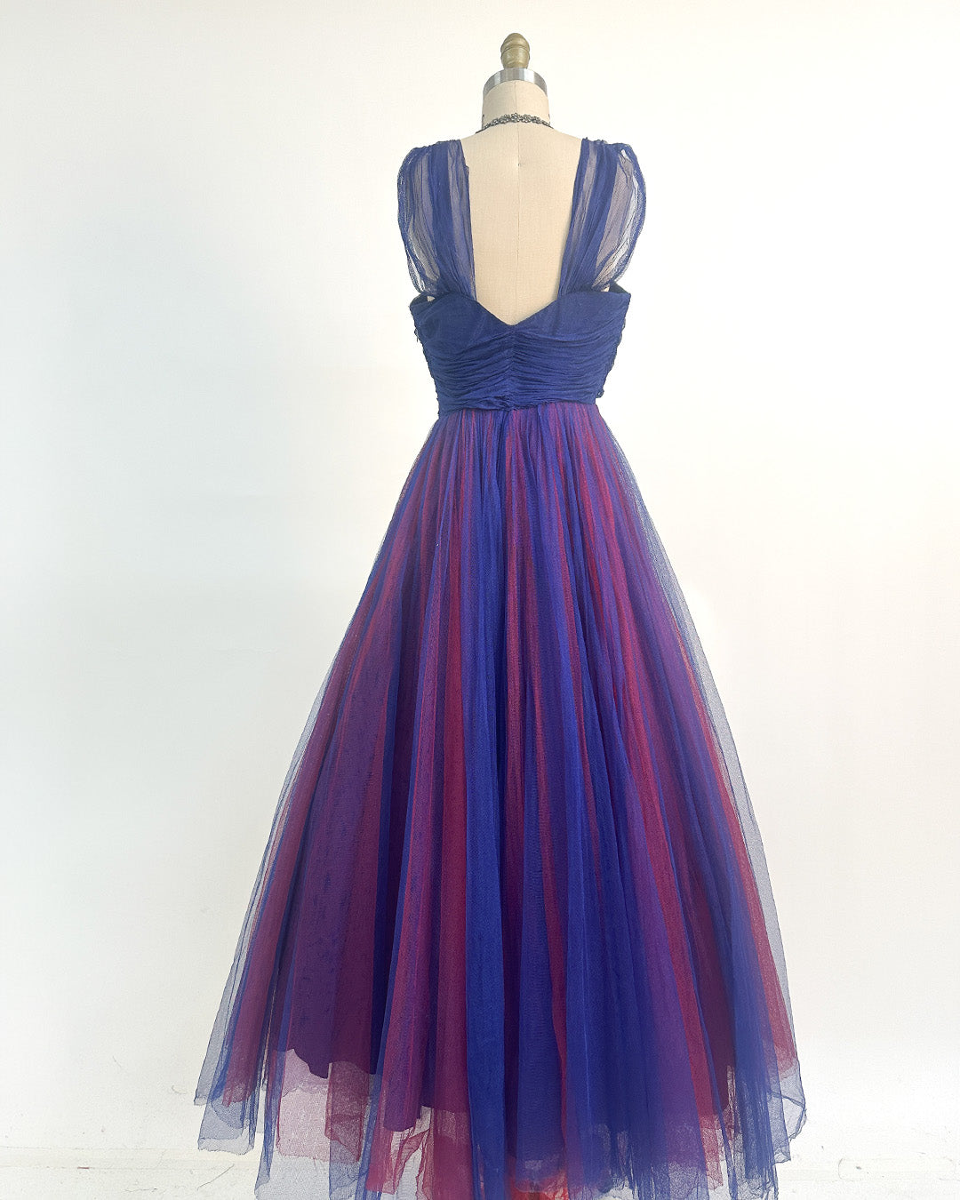 1930-40s 'The Midnight Enchantress' Tulle Gown / Small