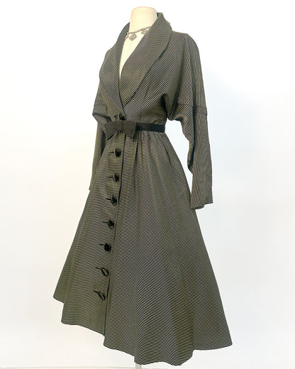 1940-50s 'The Martini Olive' Dress / Small