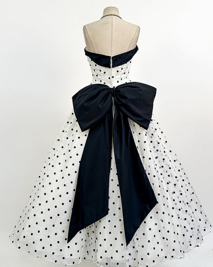 1980s The Manhattan Polka Dot Gown / Small