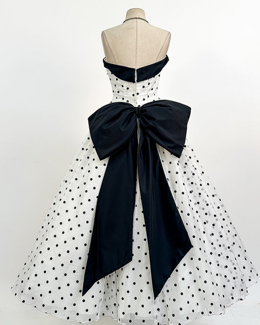 1980s The Manhattan Polka Dot Gown / Small