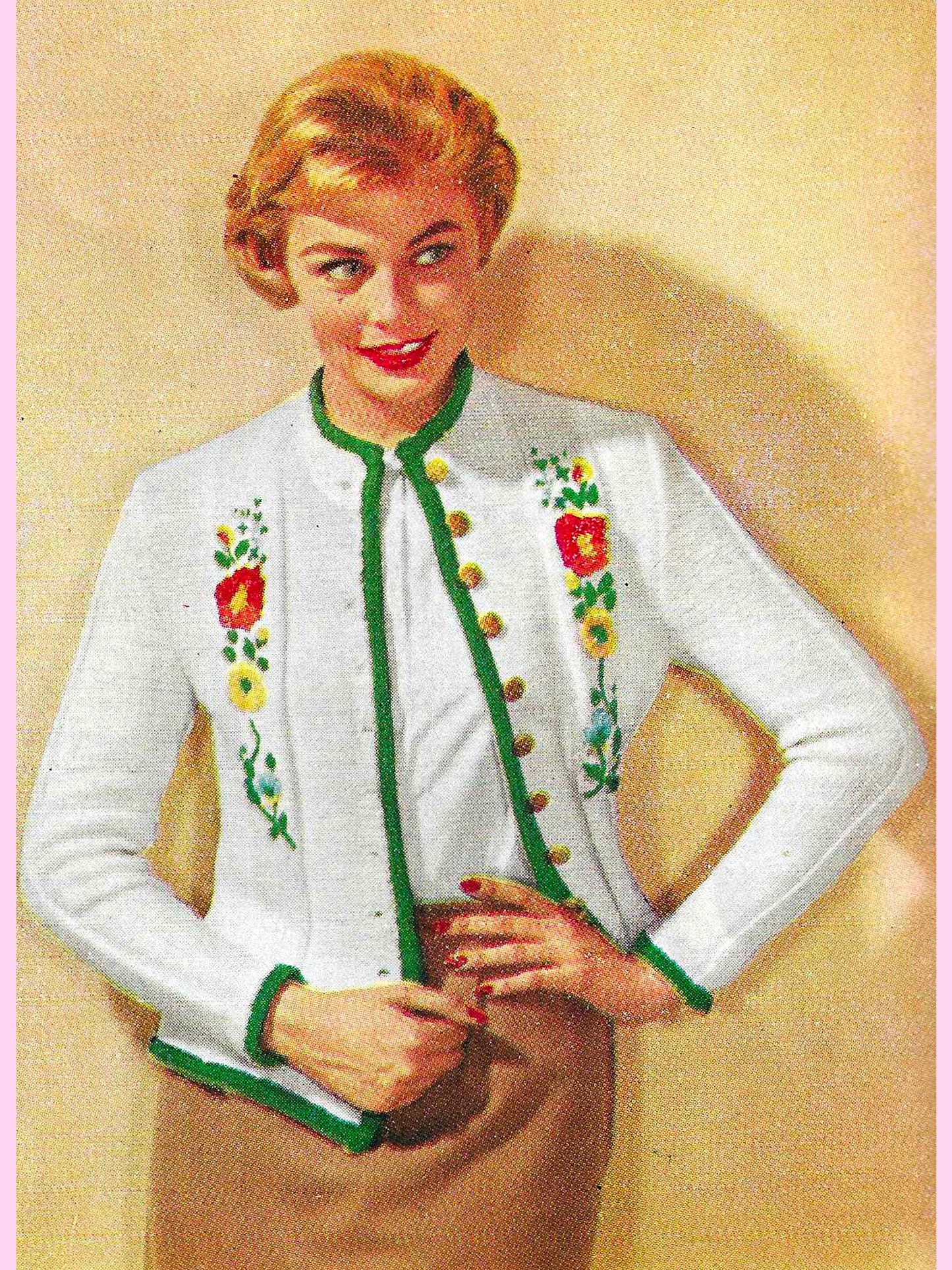 1950s Tyrolean Cardigan - Knitting PDF Pattern