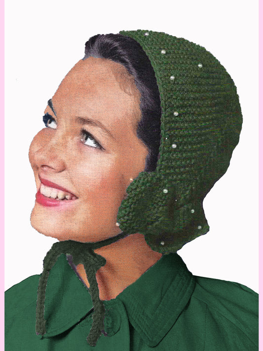 1950s Stocking Cap and Woman's Bonnet - Knitting PDF Pattern