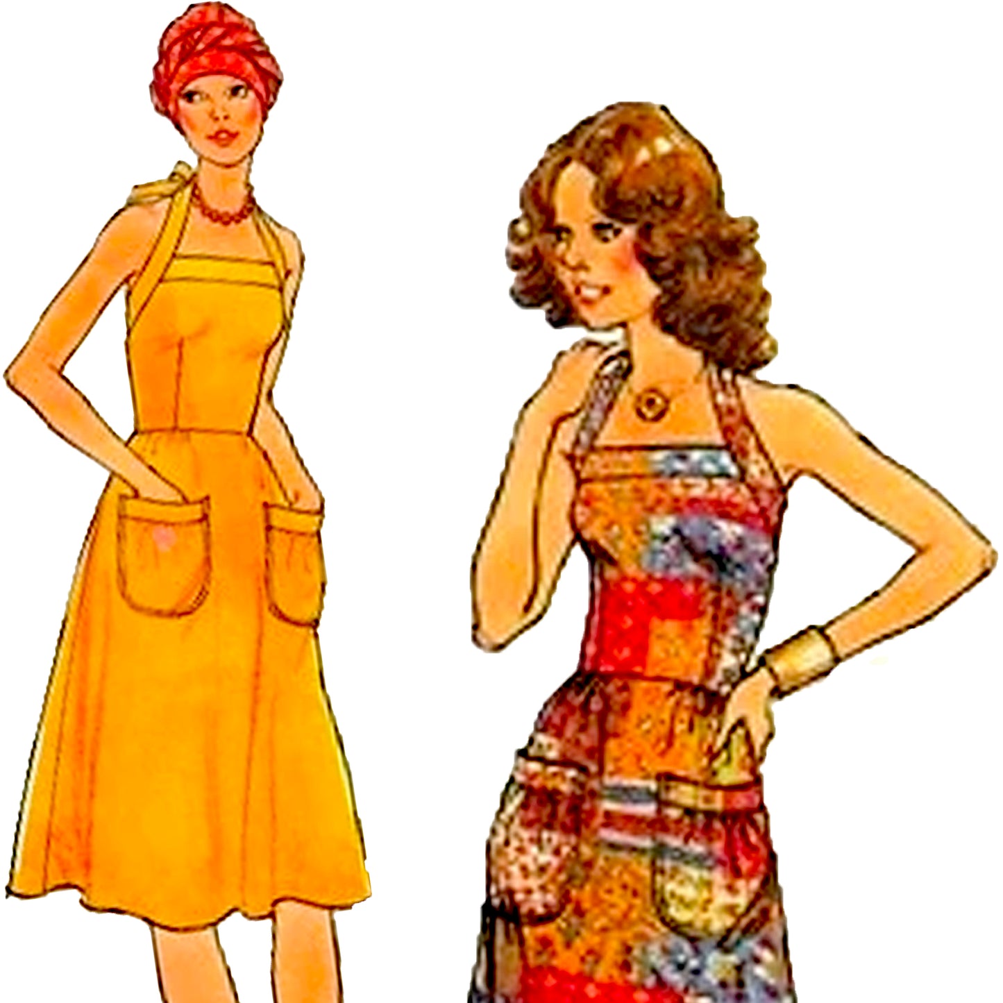 PDF Pattern 1970s Halter Dress / Bust 34