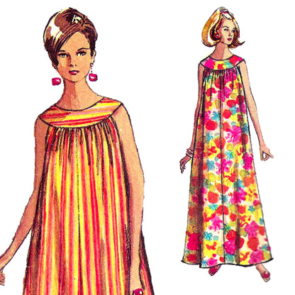 PAPER Pattern - 1960's MuuMuu and Summer Dress / Multiple Sizes