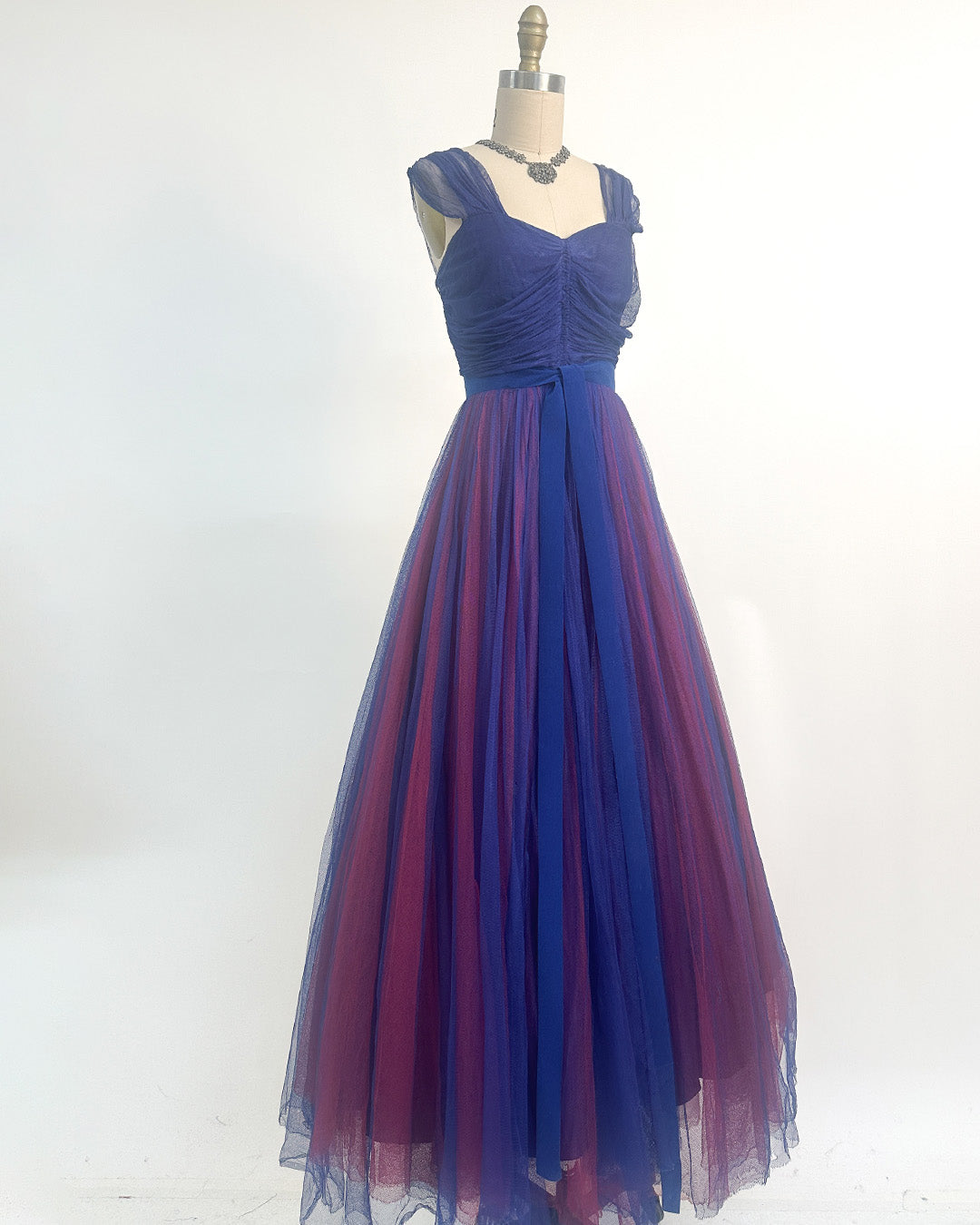 1930-40s 'The Midnight Enchantress' Tulle Gown / Small