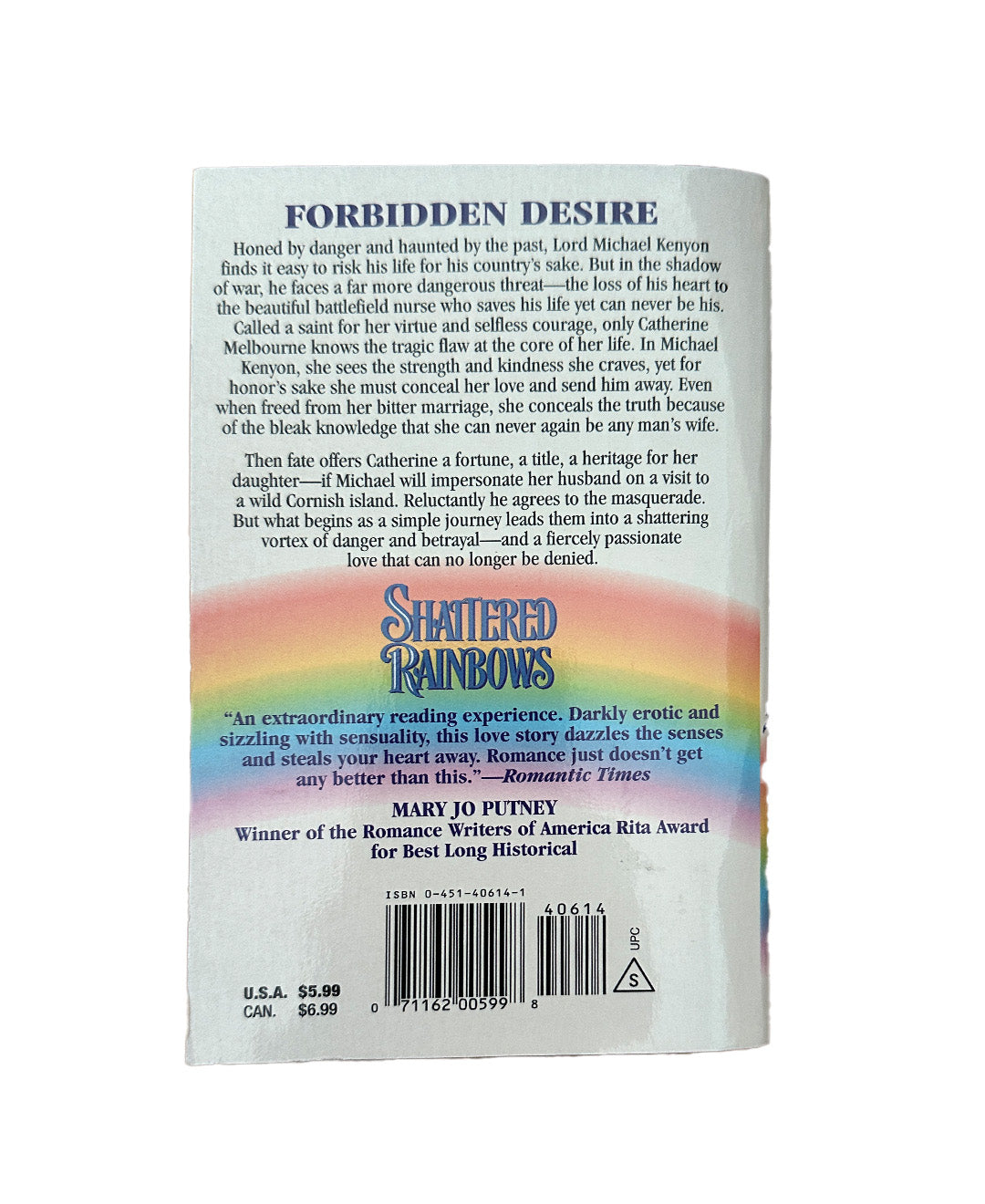 Shattered Rainbows by Mary Jo Putney - 1980s Romance Novel