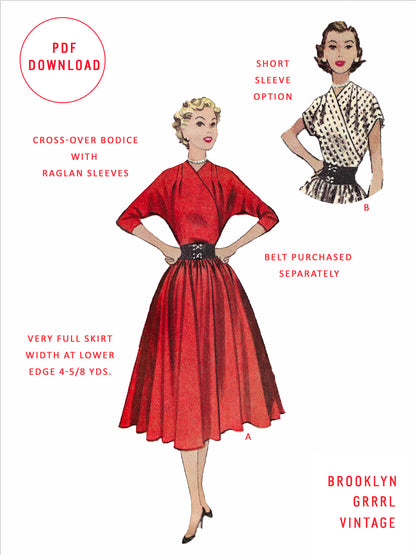 PDF Pattern - 1950s Dress / Bust 34