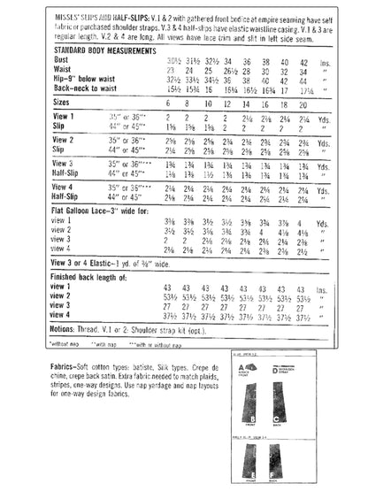 PDF Pattern - 1970s Full and Half Slips / Bust 38
