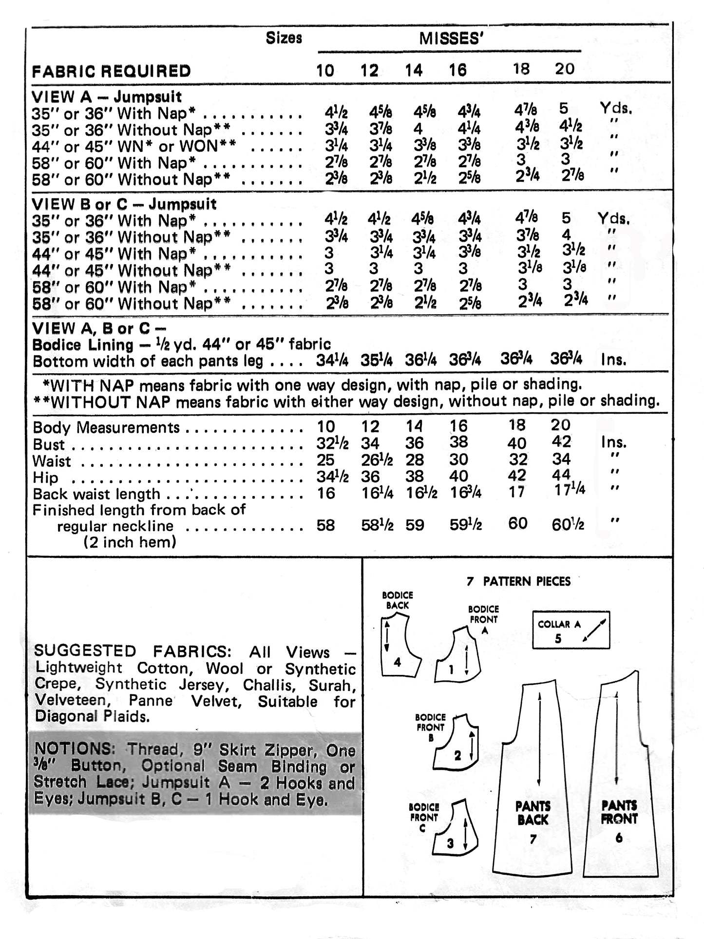 PDF Pattern - 1970s Jumpsuit / Multiple Sizes