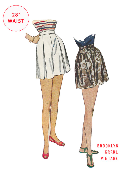 PDF Pattern - 1940s Shorts / Waist 28