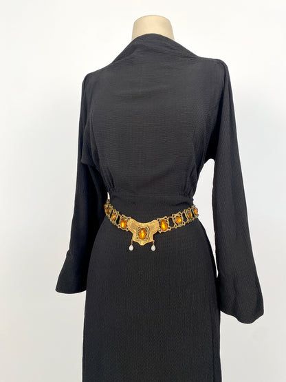 Victorian Art Nouveau Brass Belt / Waist 30