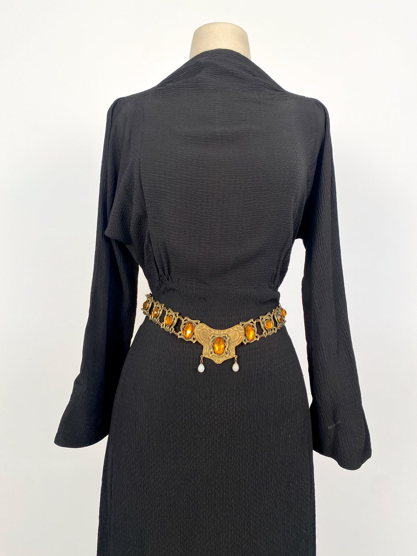 Victorian Art Nouveau Brass Belt / Waist 30