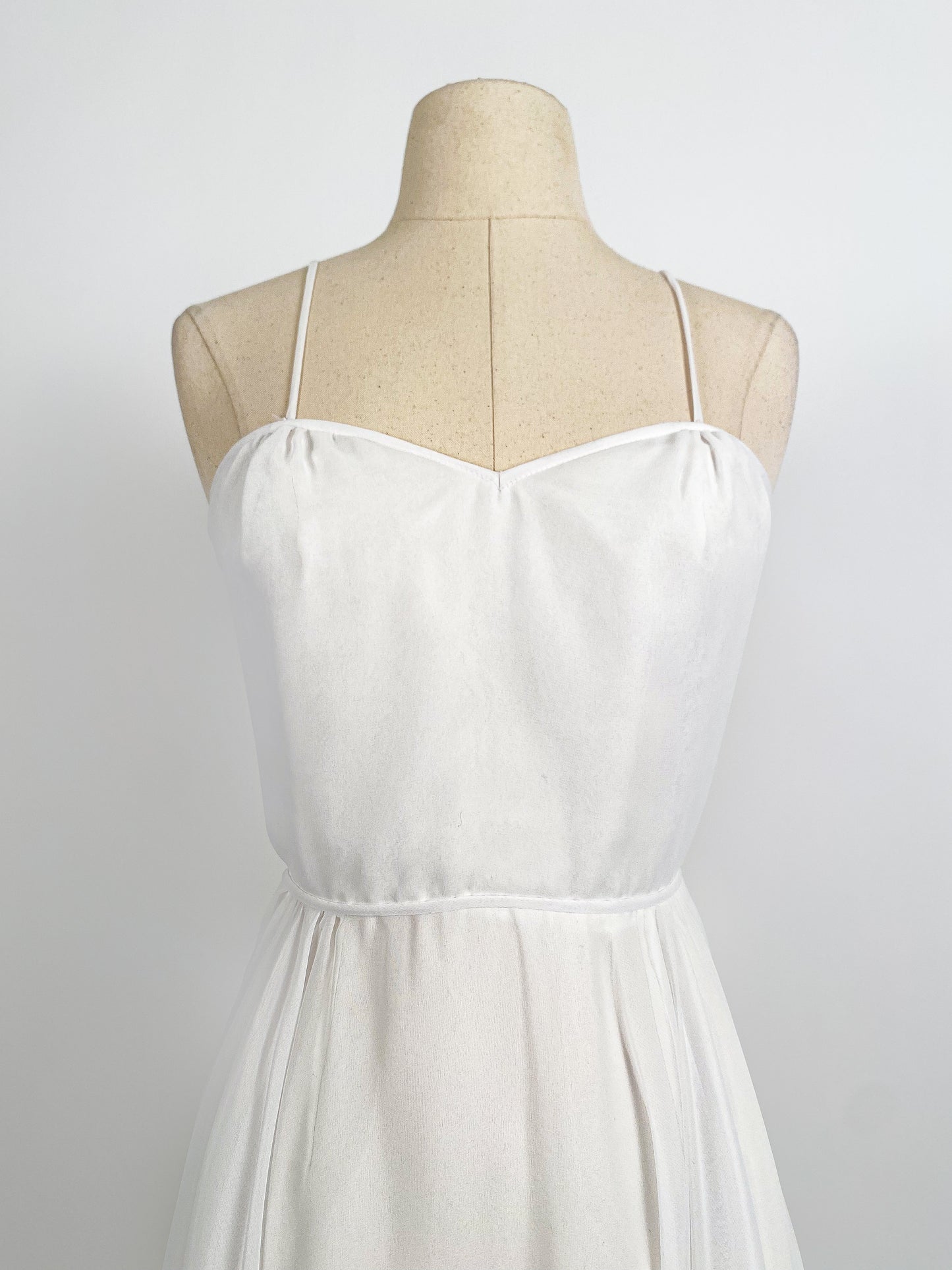 1970s Lace and Chiffon Wedding Dress / Waist 26