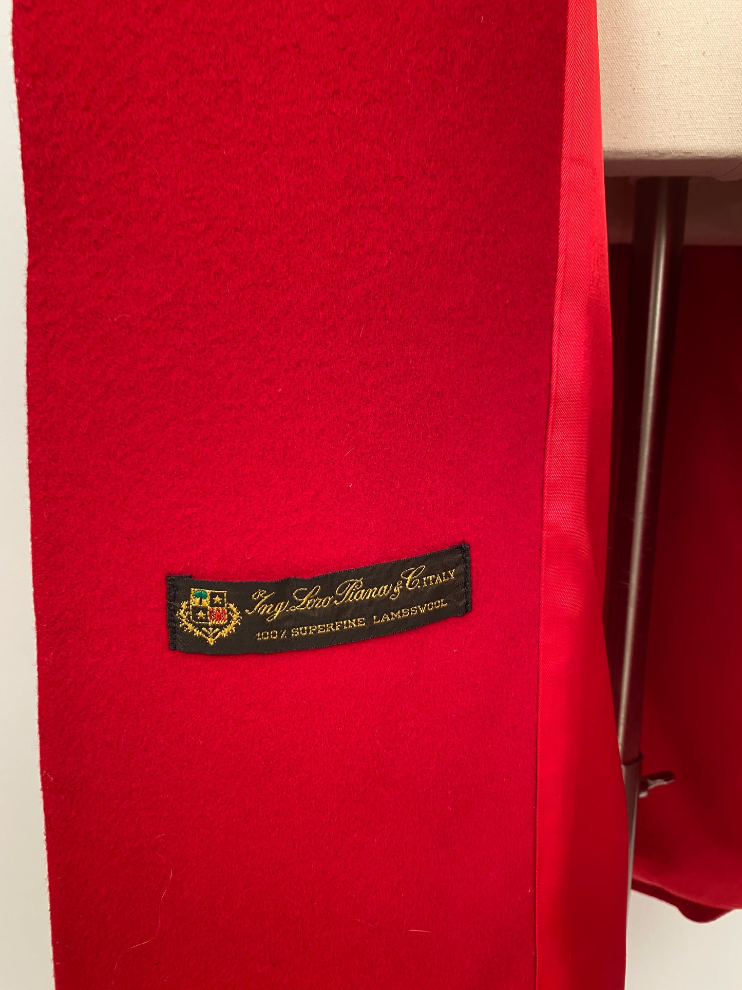 1980s Christian Dior Red Wool Coat / Waist 37