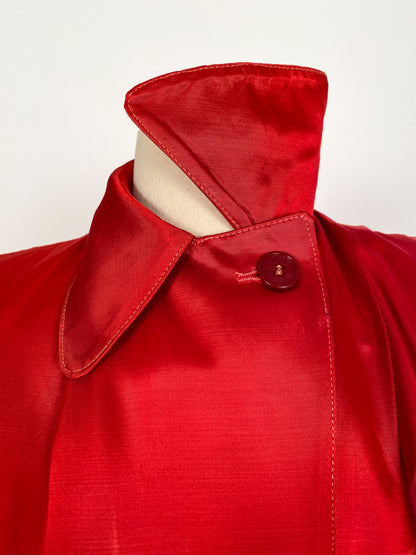 1930-40s Red Satin Cape by Aquatogs  / OSFM