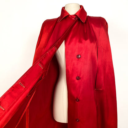 1930-40s Red Satin Cape by Aquatogs  / OSFM