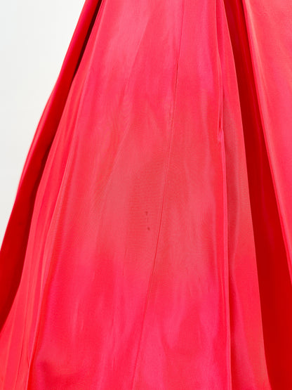 50s Stunning Fuschia Taffeta Gown by Jean Allen / Waist 24