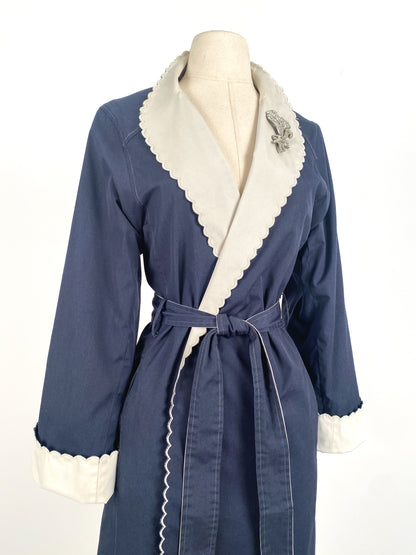 1970s Navy or White Reversible Trench Coat / OSFM