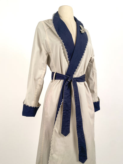 1970s Navy or White Reversible Trench Coat / OSFM