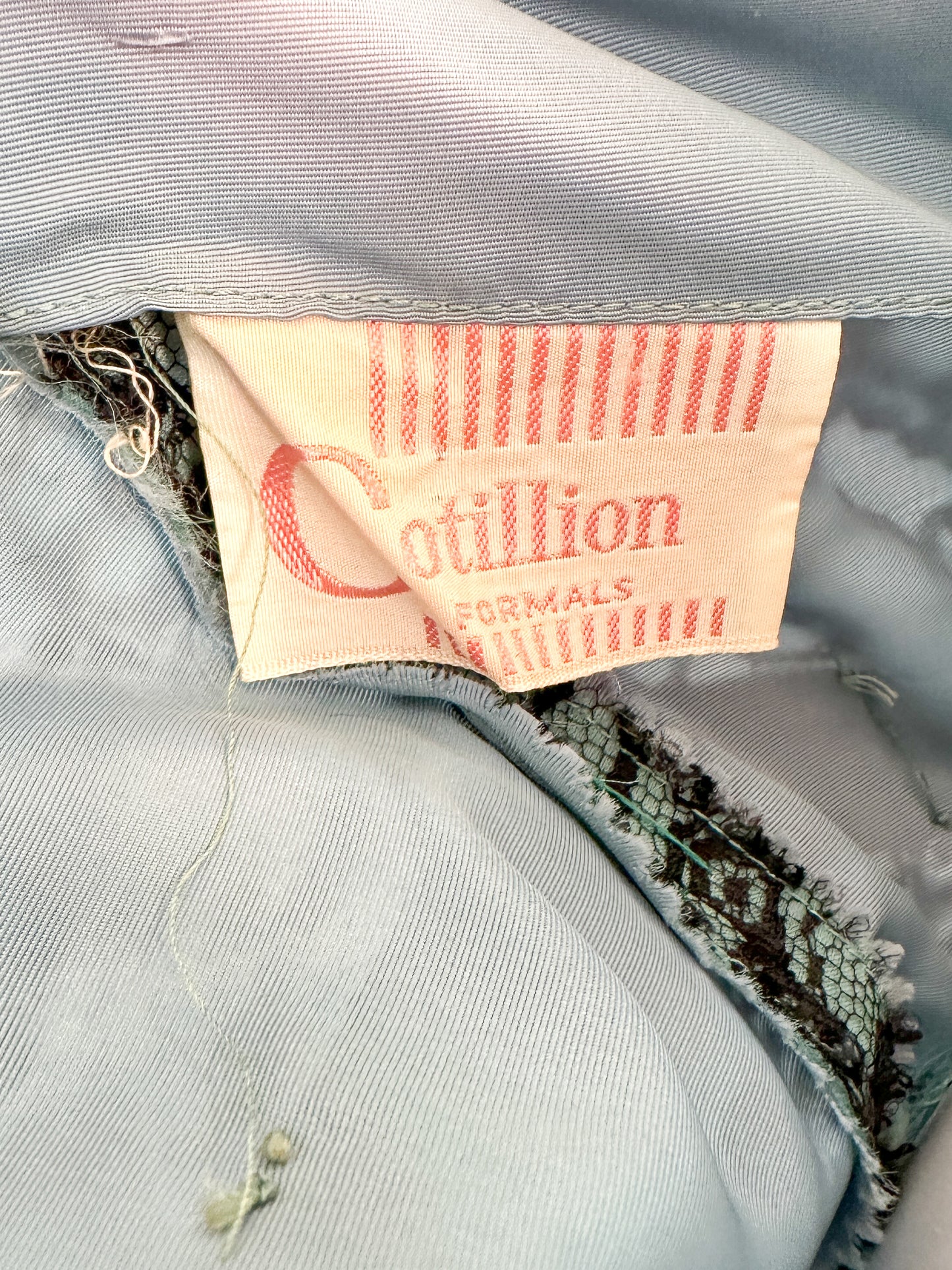 1950s Dreamy Black Lace and Teal Organza Tiered Ball Gown / Waist 24