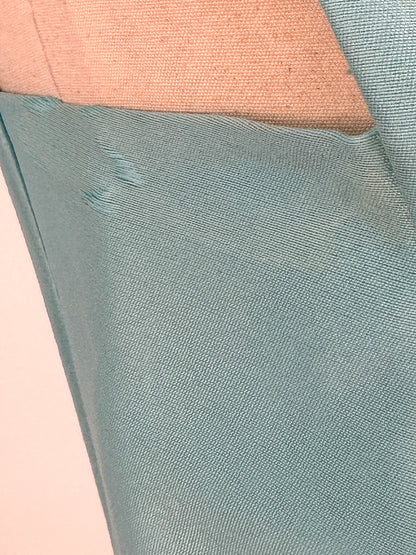 1960s Aqua Dupioni Silk Shift Dress / Waist 34