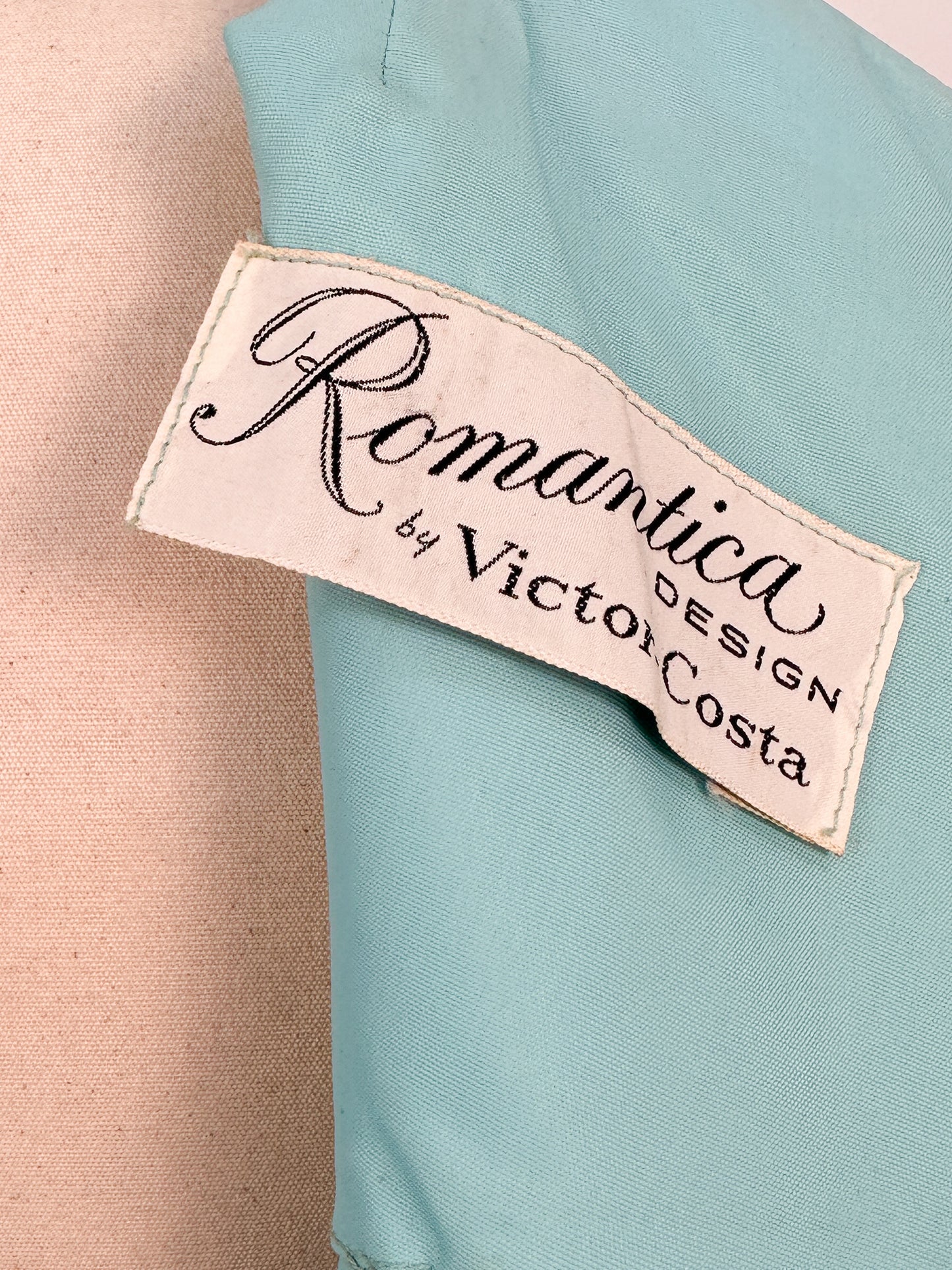 1960s Aqua Dupioni Silk Shift Dress / Waist 34