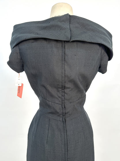 1950s Fabulously Stunning Silk LBD / Waist 28