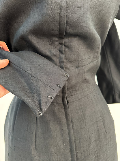 1950s Fabulously Stunning Silk LBD / Waist 28
