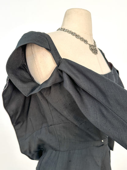 1950s Fabulously Stunning Silk LBD / Waist 28