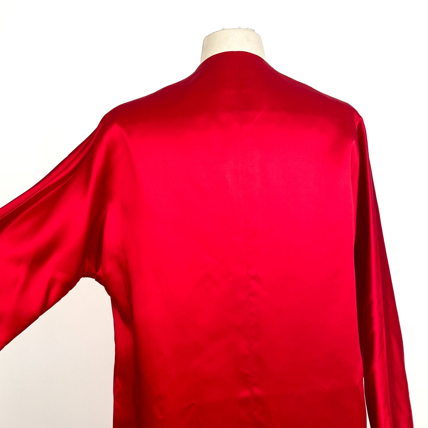 1950s Red Satin Evening Coat / One Size