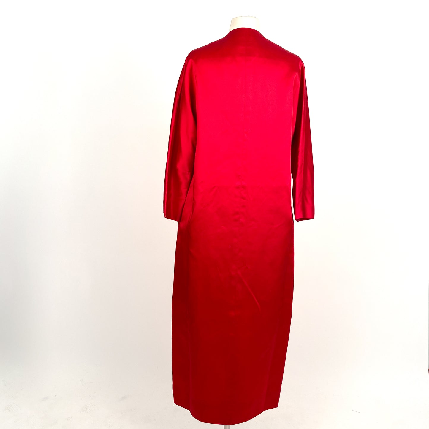 1950s Red Satin Evening Coat / One Size