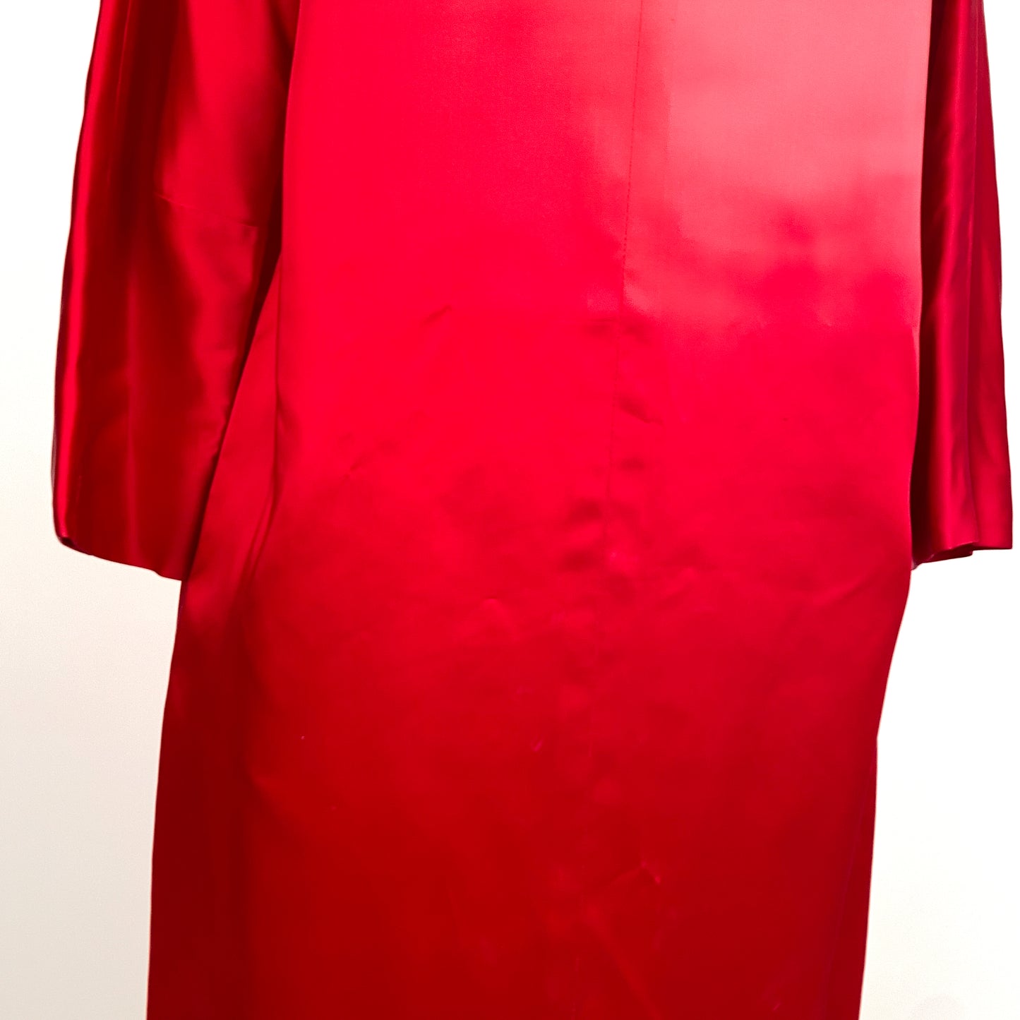 1950s Red Satin Evening Coat / One Size