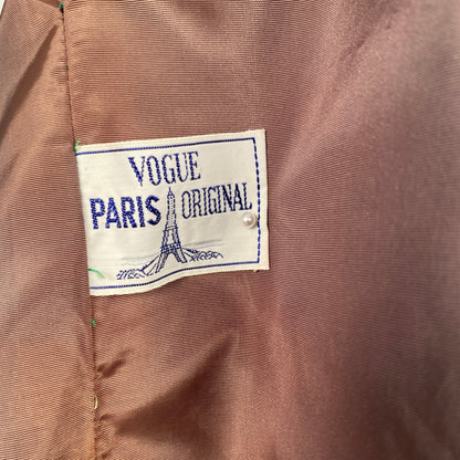 1960s Emerald Velveteen Quilted Evening Coat / One Size