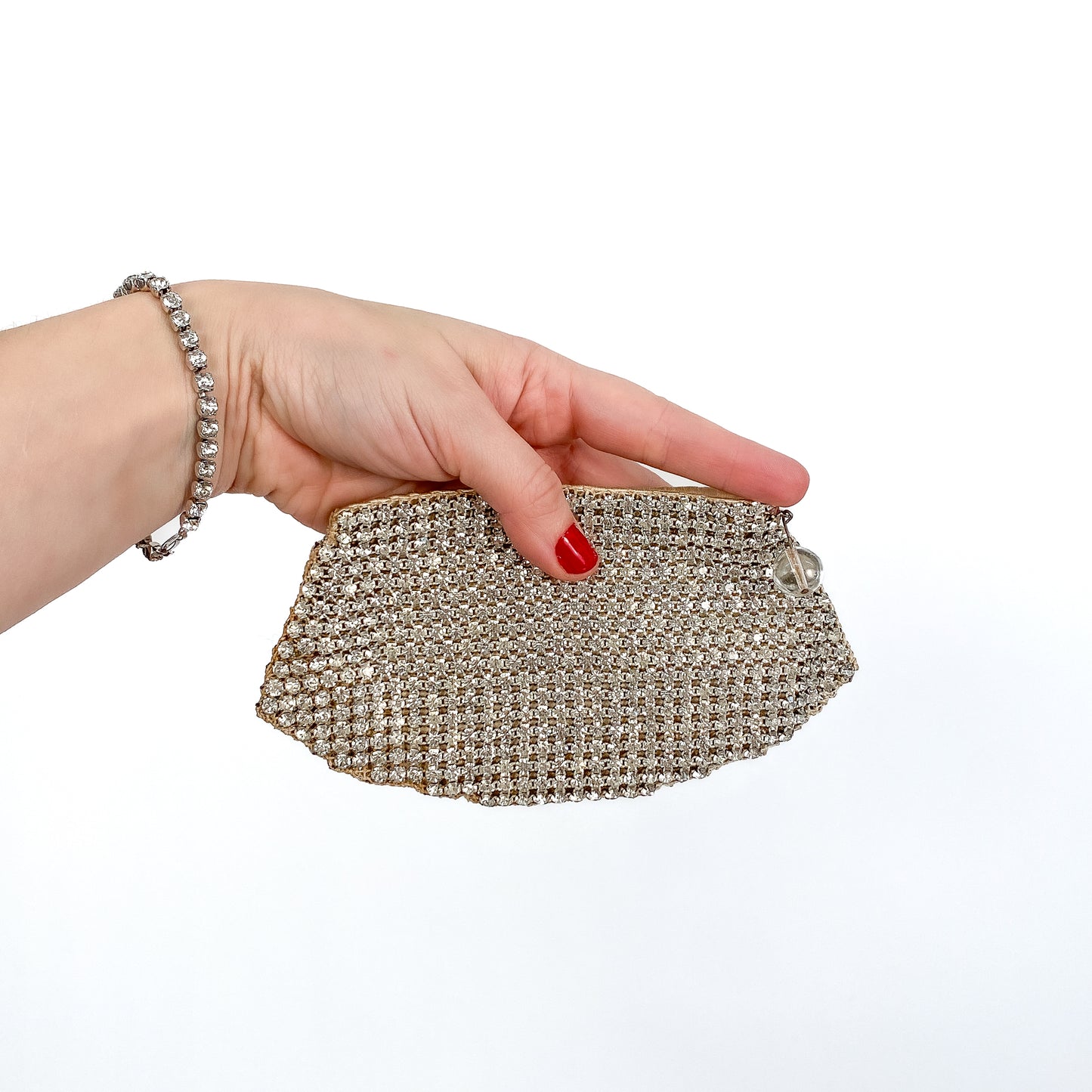 1930-40s Sparkling Art Deco Rhinestone Mini Clutch