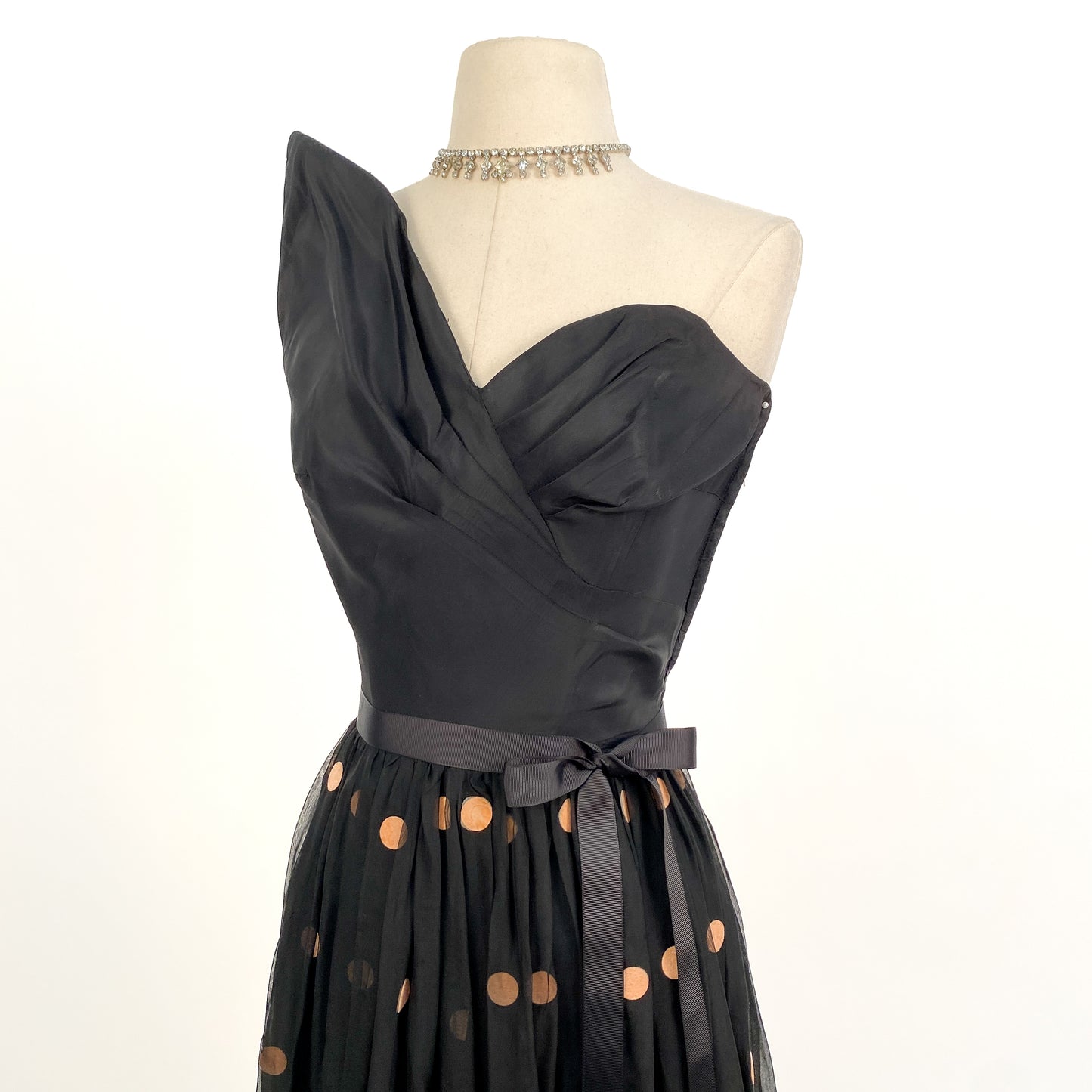 1940s Dramatic Evening Gown by Fred Perlberg / Waist 28