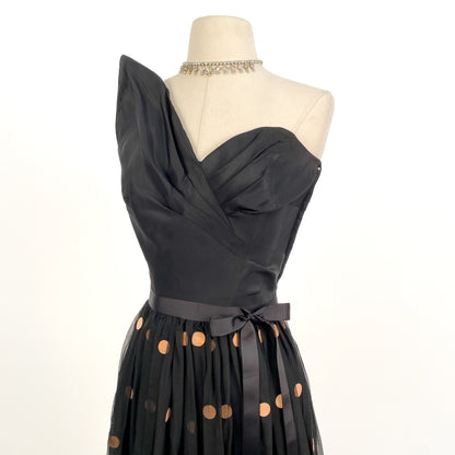 1940s Dramatic Evening Gown by Fred Perlberg / Waist 28