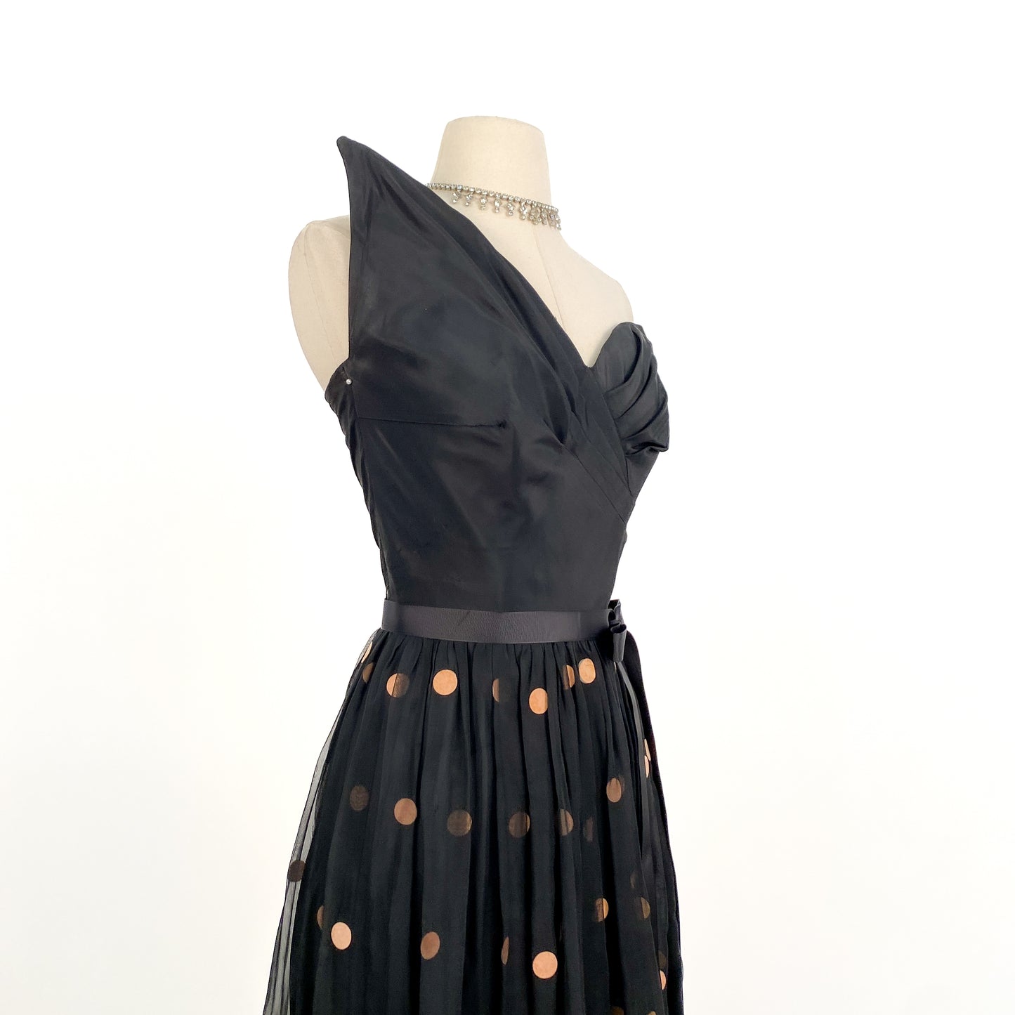 1940s Dramatic Evening Gown by Fred Perlberg / Waist 28