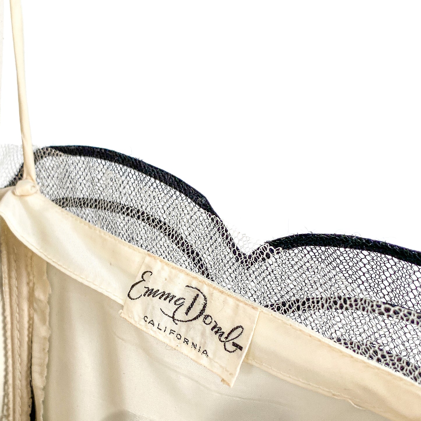 1950s Black Lace and Tulle Gown by Emma Domb / Waist 28