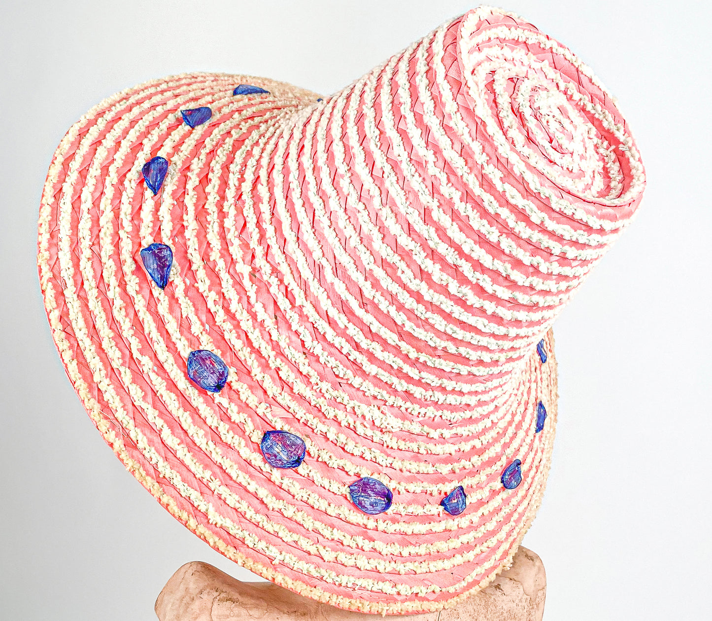 1950s Pink Straw Hat Made in Italy