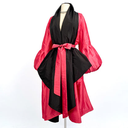 1980s does 1950s Glamour in a Reversible Evening Coat with Balloon Sleeves / One Size