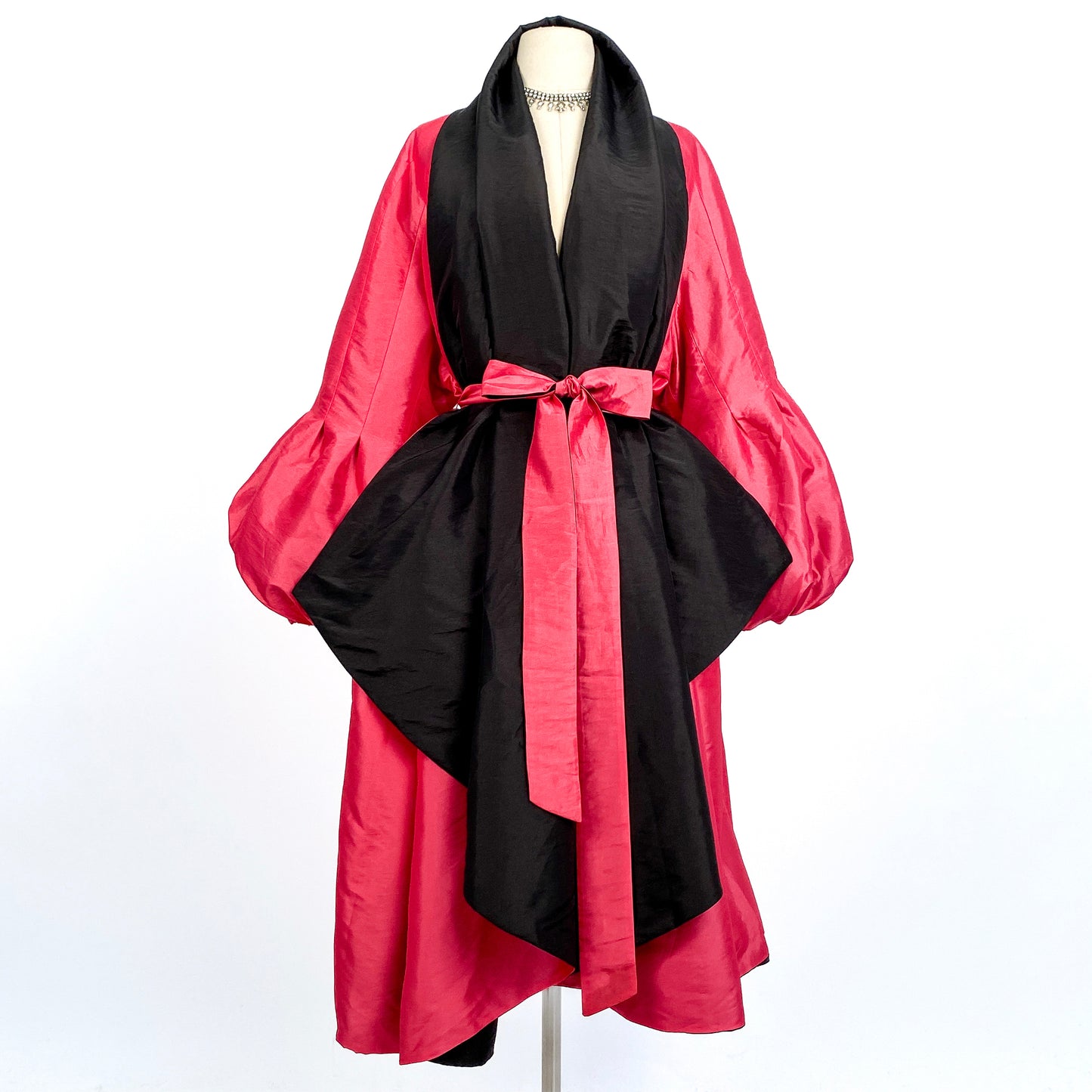 1980s does 1950s Glamour in a Reversible Evening Coat with Balloon Sleeves / One Size