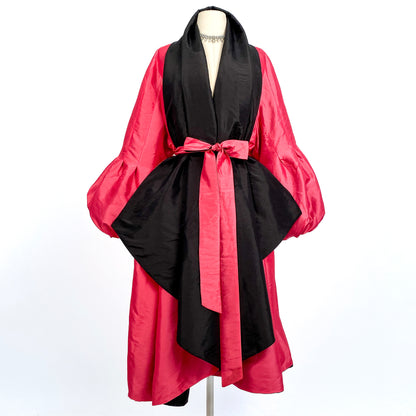 1980s does 1950s Glamour in a Reversible Evening Coat with Balloon Sleeves / One Size