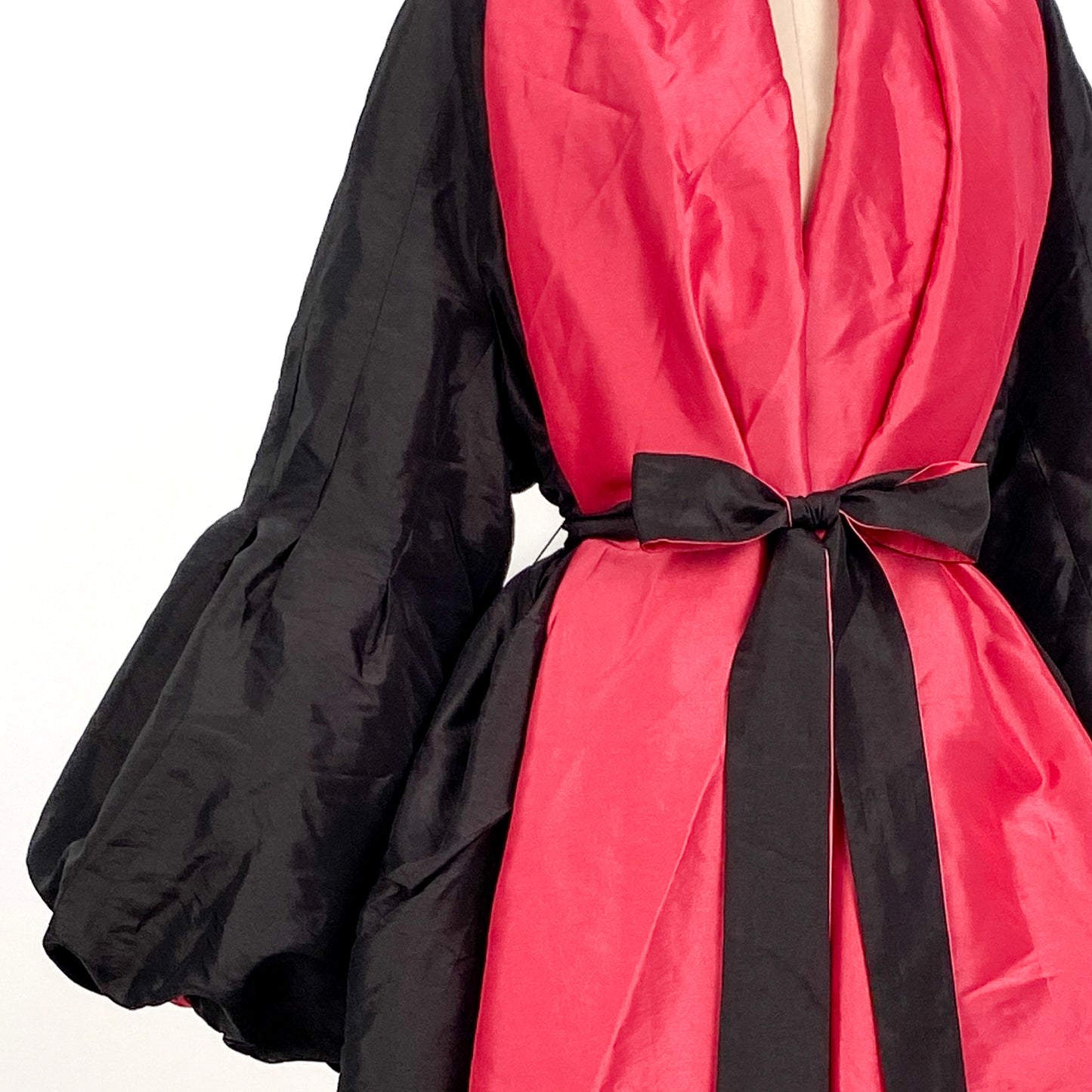 1980s does 1950s Glamour in a Reversible Evening Coat with Balloon Sleeves / One Size