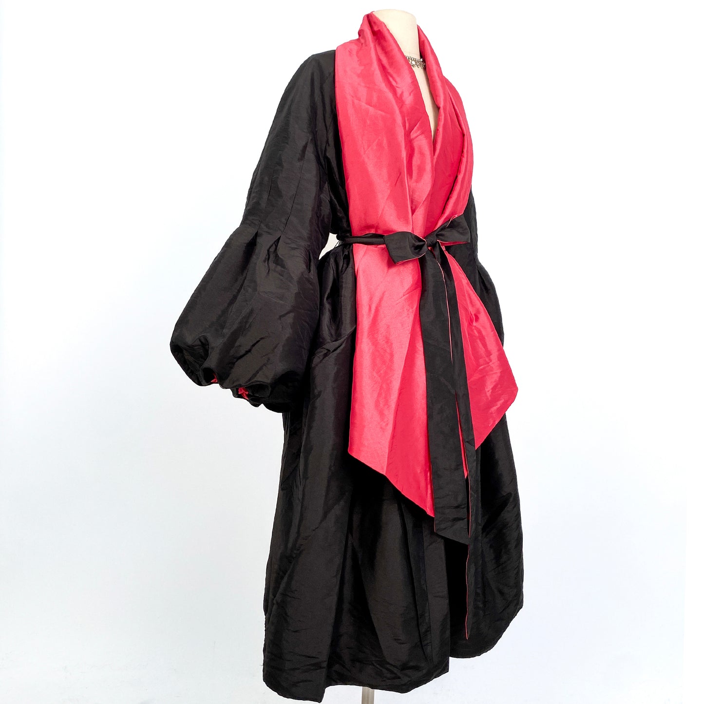 1980s does 1950s Glamour in a Reversible Evening Coat with Balloon Sleeves / One Size